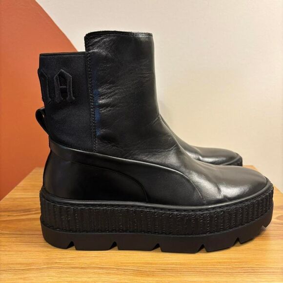 Fenty by Rihanna x Puma Women's Chelsea Black Boots Size 7 - Picture 2 of 8